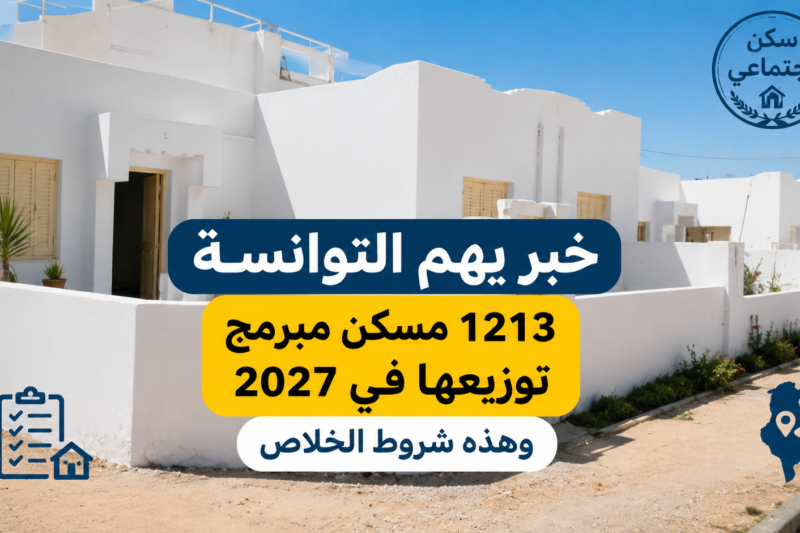 خبر يهّم التوانسة : 1213 مسكن مبرمج توزيعها في 2027 وهذه شروط الخلاص
