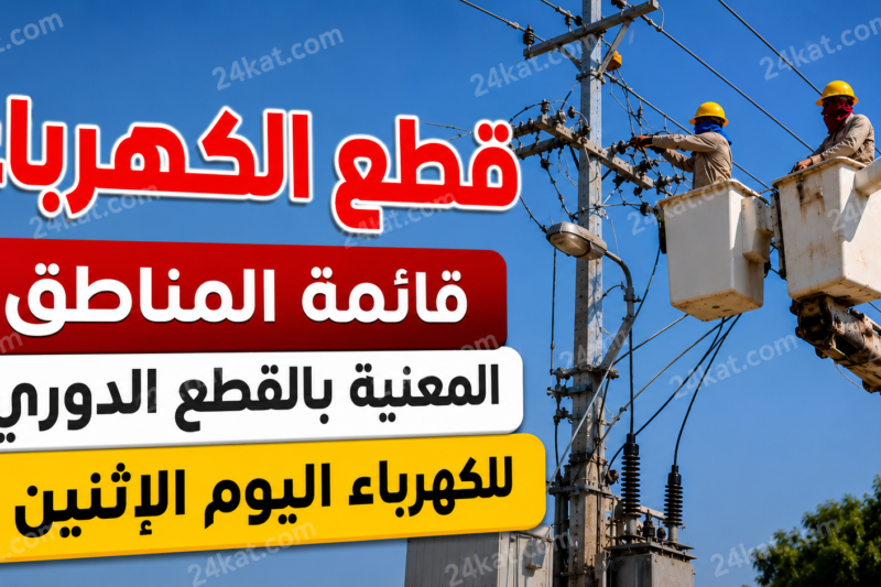 الستاغ تعلن عن قائمة المناطق المعنية اليوم بالقطع الدوري للكهربا