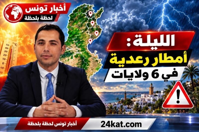 الليلة : أمطار رعدية في 6 ولايات