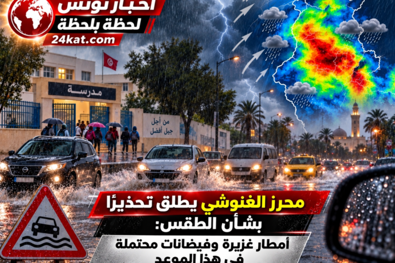 محرز الغنوشي يطلق تحذيرًا بشأن الطقس: أمطار غزيرة وفيضانات محتملة في هذا الموعد